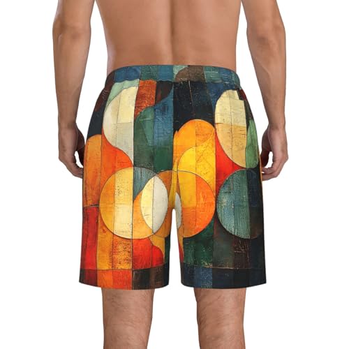 Men's Swim Trunks Bathing Suit Quick Dry Beach Board Shorts - Mid Century Modern Geometric Retro3