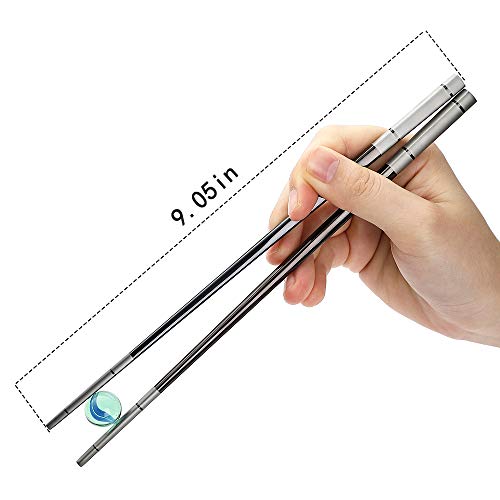 image for Devico Chopsticks Reusable, Premium 18/8 Stainless Steel Chopstick Met