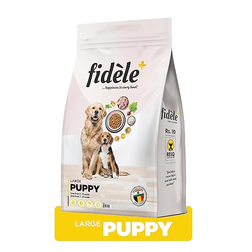 Fidele+ Dry Dog Food Puppy Large Breed Chicken with Natural Ingredients | No Soy | No Wheat | (2-18 Months Large Puppy Dog) 1 Kg Pack