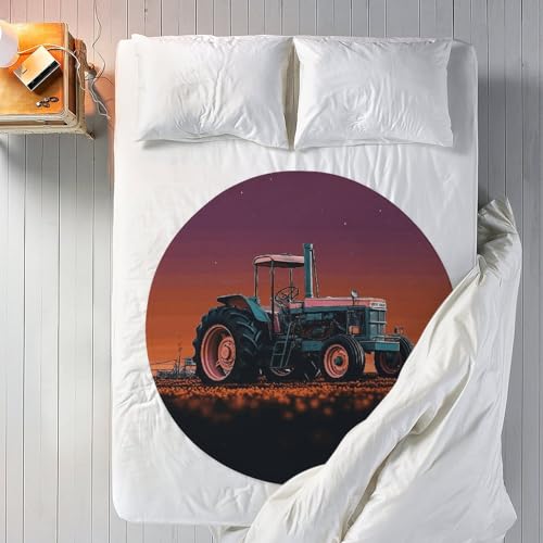 Couverture ronde tracteur 150 cm pour canapé et salon