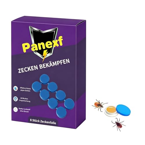 Panexf Zecken Bekämpfen 8 Stück Zeckenfalle Garten Ungezieferfalle Papieraufkleber zum giftfreien Fangen von kriechendem Ungeziefer mit Doppelseitiges Klebeband