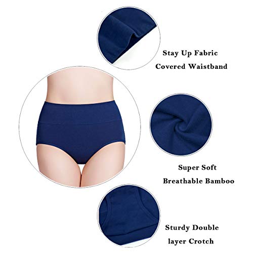 Image of wirarpa Women's Modal Underwear Soft High Waist Briefs Ladies Panties 4 Pack (Regular & Plus Size)