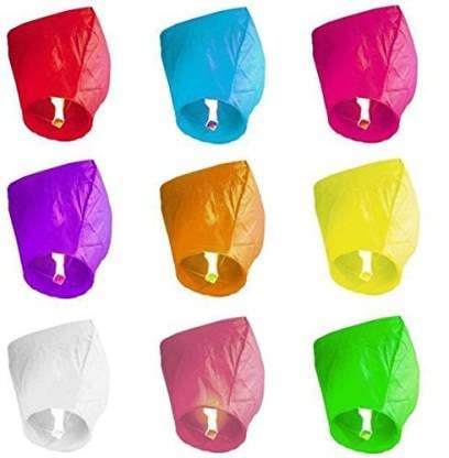 Crazy Sutra® Multicolor Paper Sky Lantern Hot Air Ballons Wish Candles (Pack of 3 Multicolor) 1