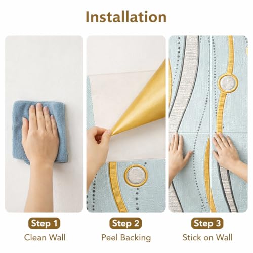 Image of Barebeauty 3D Wall Panel Wallpaper, Self Adhesive PE Foam Brick Sticker, Waterproof Wall Covering for Home Decor, 70 x 70 cm (Pack of 6, 31.62 Sq. Ft. Approx)