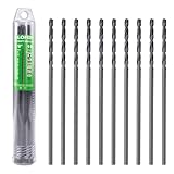 HLOFIZI 1/8 x 8 Inch Extra Long Drill Bits (10 Pack), Aircraft Drill Bit Black Oxide High Speed Steel for Wood, Plastic, PVC, Thin Metal Sheet