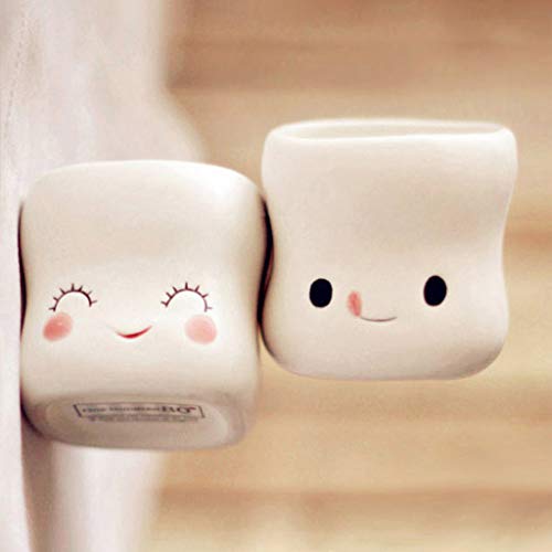 Marshmallow Shaped Mugs Set of 4, Formemory 6 oz Mini Marshmallows for Hot Chocolate Mugs Unique Ceramic Kids Cocoa Mug for Home Coffee Bar Decoration-Funny Coffee Mug Gift - Thumbnail 6