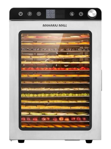 Image of Food Dehydrator with 16 Stainless Steel Trays, 1000W, Digital Touch Panel with Preset Menu, 30-85C Temperature Control, 0-24 Hour Timer