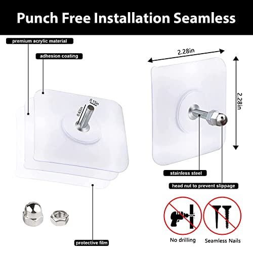Image of Oui Mama Hooks for wall Without Drilling Waterproof Screw Hook for Bathroom Shower Kitchen Keys Door Outdoor Home Improvement Utility Nail Hook(Pack of 20pc)