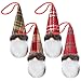 4 Pacchi Ornamenti di Gnomi Natalizi Scozzesi di Bufalo, Gnomi Appesi in Peluche Svedesi Fatti a Mano Decorazione della Tavola Babbo Elfo per Natale Albero di Natale Decoro