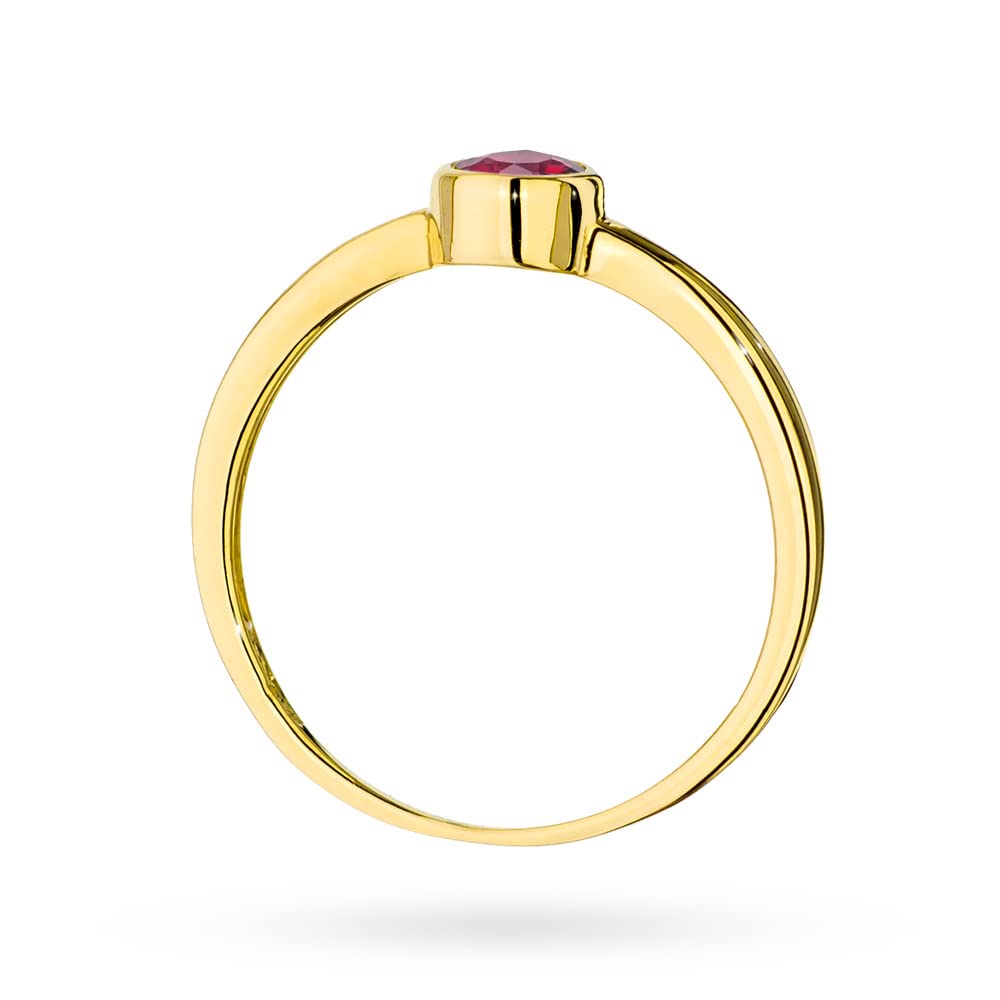 MARKO Klassischer Damenring aus Gold mit Rubin 0,30 Karat, 14 Karat Gold (585) | Goldring mit Box | Goldring für Frauen