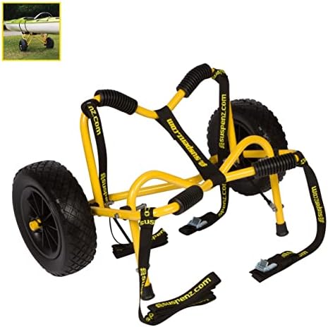 Suspenz Kayak Canoe Transport Trailer, DLX Kayak Cart, Trolley wi...