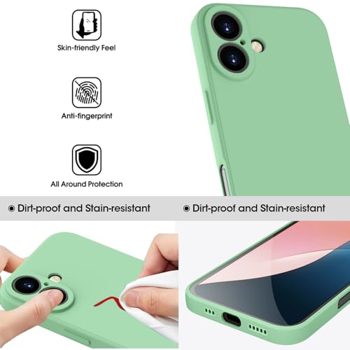 Andwing For iPhone 16 Plus Case,Silicone Case Soft Ultra Phone Case Slim Protective Shockproof Cover Scratch-Resistant Microfiber Lining - Image 2