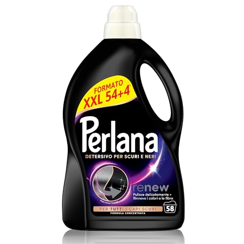 Perlana Detersivo lavatrice liquido per scuri e neri, 58 lavaggi