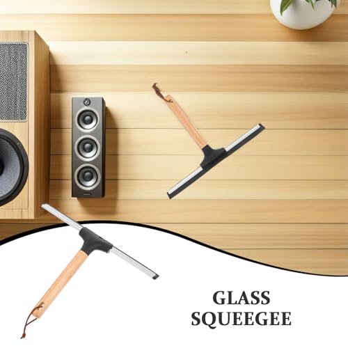 Raclette manche en bois de qualité supérieure et acier inoxydable pour miroirs - 4