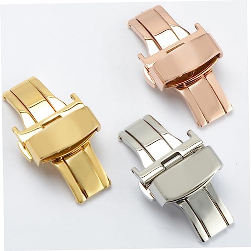 Stainless Steel Non Automatic Double Button Buckle for Leather Straps Elegant Silver Finish Compatible4