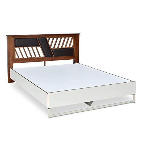 Image of Nilkamal Zion Meta Without Storage | 1 Year Warranty Engineered Wood King Bed (Finish Color - White, Delivery Condition - Knock Down)
