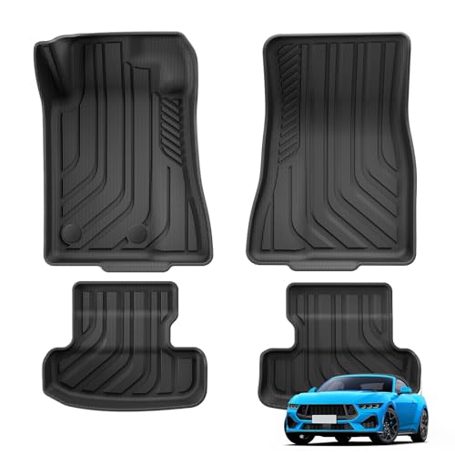 Tapis de sol pour Ford Mustang 2015-2024 SMABEE finitions premium en TPE noir