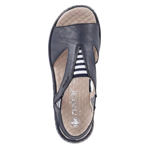 Chaussures compensées Rieker 60466 sandales d'été bleues pointure 43
