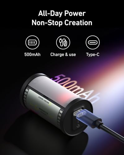 Image of TELESIN Aluminum Alloy Grip Kit for DJI Action 6 with Metal Protective Cage & Magnetic RGB Video Light, Portable LED Camera Light with Diffuser, CRI 95+, Cold Shoe Mount