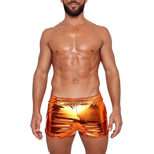 Gary Majdell Sport Men's Liquid Metallic Active Quick Dry Shorts with Pockets for Gym or Club Wear (Liquid Copper, X-Large)