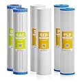 (6 Pack) Replacement Filter Set for BB Whole House Water filter System - 20" x 4.5" size Water Filters Pleated, Polypropylene Sediment, GAC Carbon Water Filters