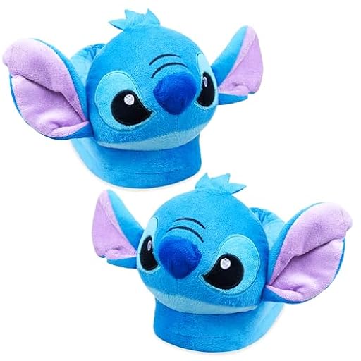 Disney Zapatillas de Casa Mujer Peluche Stitch Igor Winnie the Pooh Baby Yoda (Azul Stitch, 40-41) | Ya disponible en tu tienda friki favorita! En mundofriki.es!