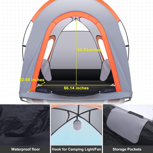 Wasagun Truck Tent-5-5.5 Ft Truck Bed Tent For Camping, Water-Resistant & Windproof Pickup Truck Tent For 2 Persons – Lightweight Truck Bed Camper With Carry Bag,Light Grey #TOP2