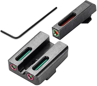 RTMGOB No-Tritium Fiber Optic Sights for Glock 17, 17L, 19, 22, 23, 24, 26, 27, 33, 34, 35, 38, 39, Contrasting Front and Rear Sights for Glock (Red Green Dot Sights)