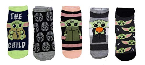 Star wars the mandalorian the child juniors/womens 5 pack ankle s…