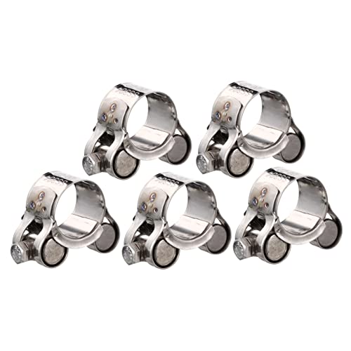 KICHOUSE 5 Pcs Single Head Hoop Worm Gear Hose Clip Hose Pipe Spring Hose Clamps Hoses Stainless Clamps Hose Clip Clamp Gear Hose Clamps Fuel Hose Worm Gear Clamp 304 Stainless Steel Silver