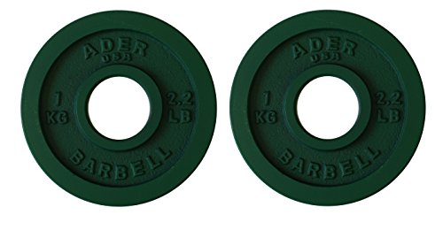 Ader precisión de color Metal olímpicos Kilo G platos, Green (1.0 KG) Cover