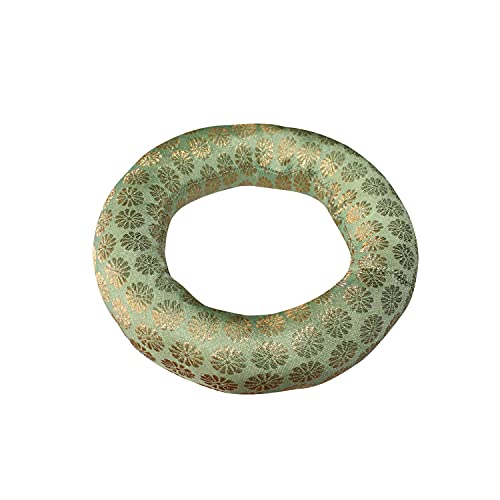 Handmade Cushion Tibetan Singing Bowl Round Pillow Brocade Art Silk Ring Cushions (6