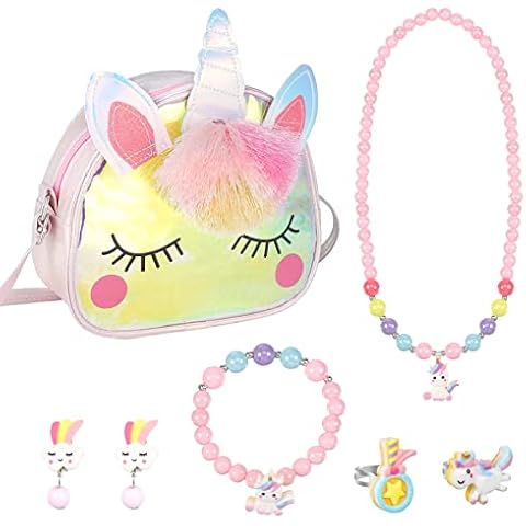 Bestomrogh Unicorn Crossbody Bag with Jewellery Set Cover