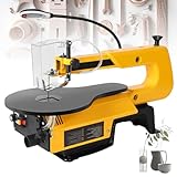 Laubsäge, 180 W, variable Geschwindigkeit, 400–1650 U/min, mit 45° neigbarem Aluminium-Arbeitstisch für Präzisions-Holzbearbeitung und Multifunktionsprojekte