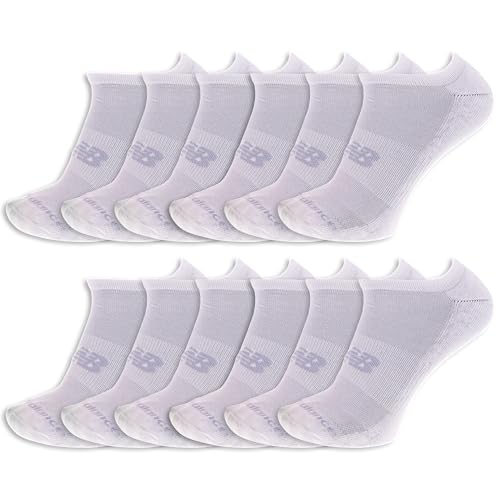 Image of New Balance Unisex Adult Performance Cushioned No Show Socks - 6 & 12 Pairs - Moisture Wicking