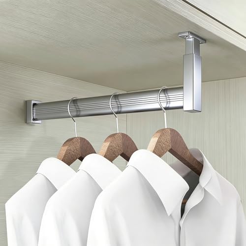 �˂�����_ L���^�N���[�[�b�g�n���K�[���b�h�A �������߉\�ȃV���[�g�N���[�[�b�g�|�[���i�T�|�[�g�t���j�A �A���~�����[�h���[�u�o�[ �ߗރn���K�[�`���[�u �ȃX�y�[�X(Black,25in(63.5cm))