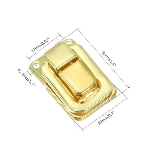Image of PATIKIL Toggle Catch Lock 1.4 inch x 0.9 inch, 18 Pack Metal Buckle Hasp Lock Latch Clasp for Jewelry Box Wooden Case Decoration, Gold