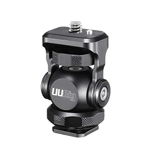UURig R015 Ballhead Adjustable Angle Camera Monitor Mount Bracket, 1/4" Screw Tripod Mounting