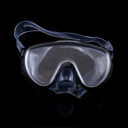 RASTKY Juego de Máscara de Buceo de Vidrio Templado de PVC para Adultos con Boquilla de Silicona para Nadar y Hacer Snorkel, Juego de 2 Piezas para Adultos (Black)