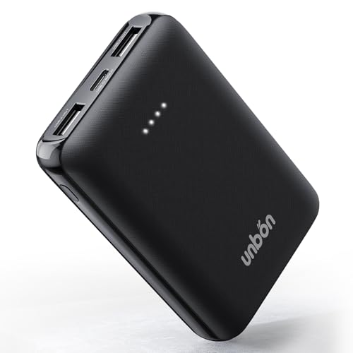 UNBON Batterie Externe USB 10000mAh pour Gilet Chauffant, Power Bank Mini Ultra Compact Légère, Batterie de Secours Chargeur Portable avec 2 Ports de Sortie...