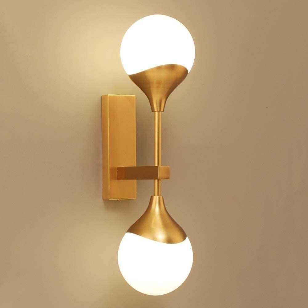 Lampa ścienna wnętrze nowoczesna kreatywna lampa ścienna jasna nordycka nowoczesna złota salon miedziana ściana modernnimalistyczna dom sypialnia lampa przejście szklane kule kinkiety