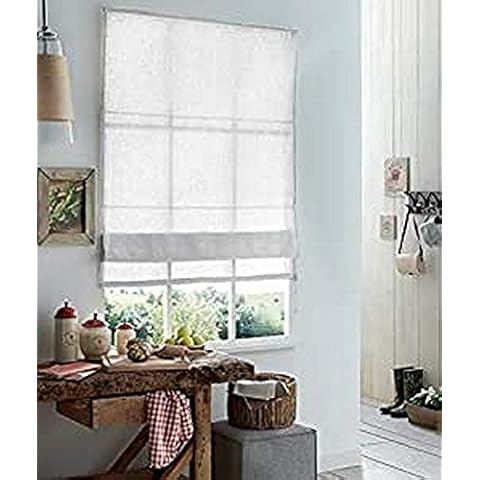 MADECOSTORE Roman Blind, Polycotton, White, L100 x H180cm Cover