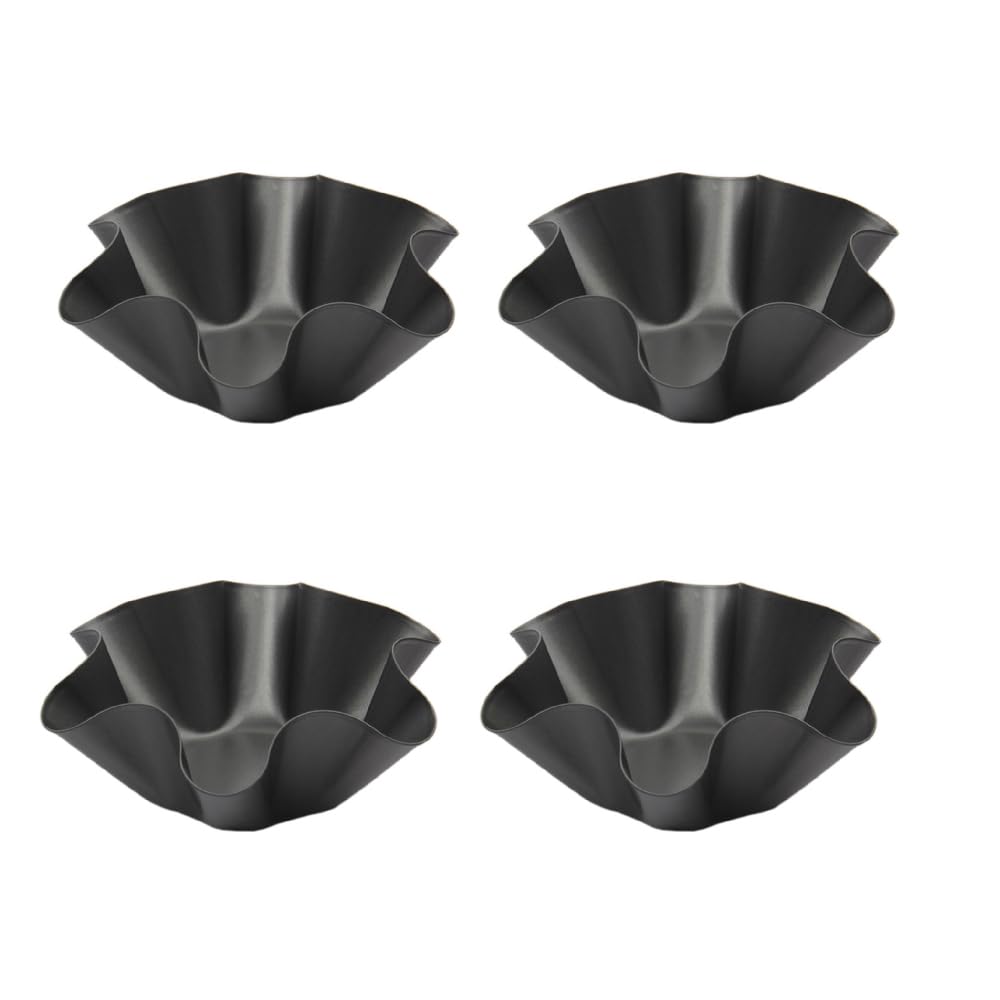 4 stampi per tortilla, 15,2 cm, antiaderenti, in acciaio al carbonio, scanalati, tortilla, taco, insalatiera, stampo a forma di fiore, per casa, cucina, ristorante