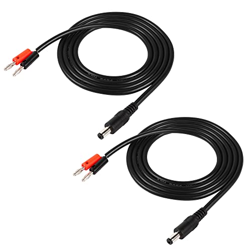 Cable conector DC 5.5x2.1mm a Banana Plug 4mm 4.9FT 2 unidades miniatura 1