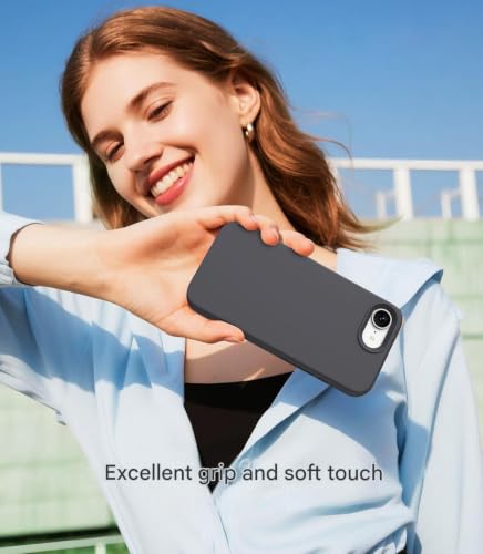Image of DIZORO Compatible with iPhone 17e Case 6.3, Slim Liquid Silicone 3 Layers Full Covered Soft Gel Rubber Phone Cases Protective Back Cover 6.3 Inch - Dark Gray