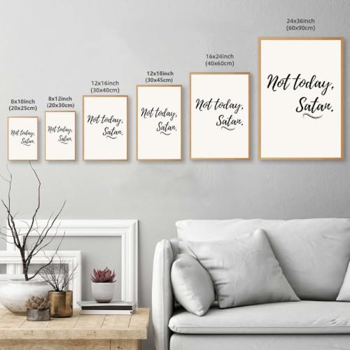 Framed Canvas Wall Art Not Today Quote Minimalist Art Print Poster Motivational Typography Paintings Pictures Wall Decor for Modern Office Bedroom Dorm Aesthetic Inspirational (Framed,16L X24W) - Image 3