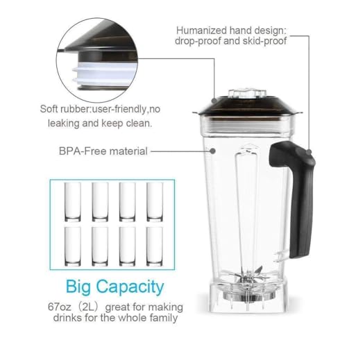 Professional Countertop Blender,High Speed Multifunctional Smoothie Maker for Shakes and Commercial Use