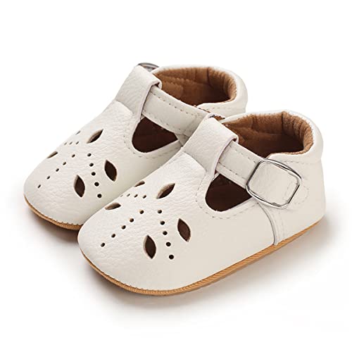 Ihpcare Infant Baby Shoes Girls Mary Jane Flats Non-Slip Soft Sole Princess Wedding Dress Shoes Baby Sneaker, 09 White, 3-6 Months Infant #TOP1