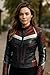 NM-Fashions Women's Captain Slim Fit Biker Star Logo Superhero Halloween Costume Cosplay Motorcycle Leather Jacket