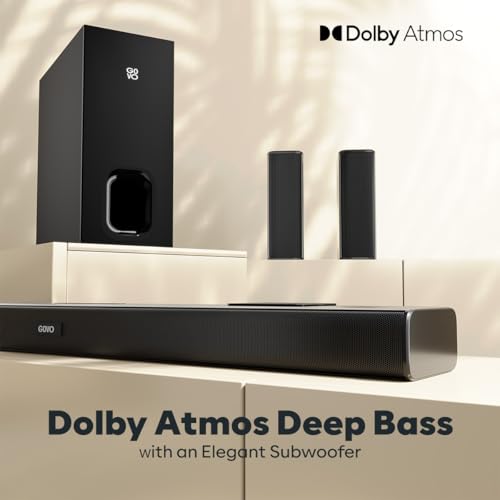 Image of GOVO GOSURROUND Max1600 | 5.1.2 Channel, 650W Soundbar with True Dolby Atmos, 6.5 inch subwoofer, Opt, AUX, USB & Bluetooth, 3 Equalizer Modes, Stylish Remote & LED Display (Platinum Black)